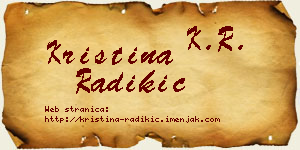 Kristina Radikić vizit kartica